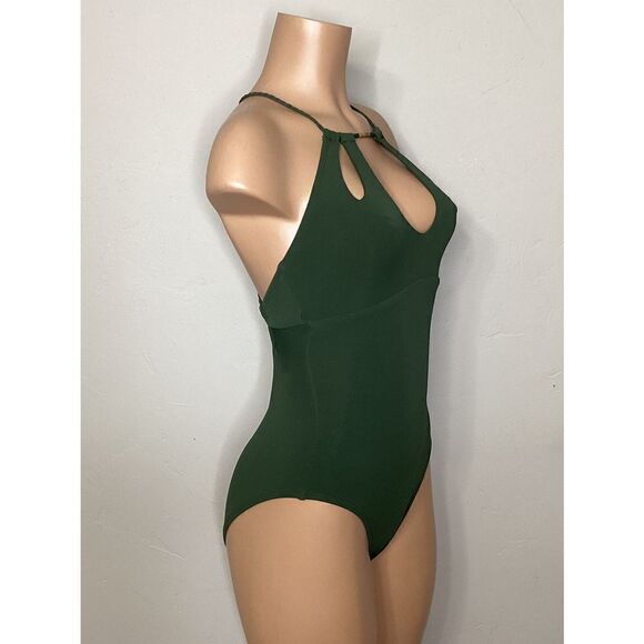New. Robin Piccone rubine luca high neck one piece cut out swimsuit. - Picture 3 of 6